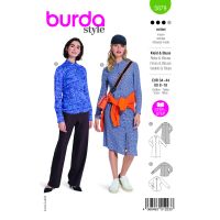 Tipar bluza/rochie cu guler tip camasa si nasturi frontali, pentru femei