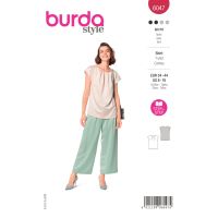 Tipar bluza dreapta cu pense la decolteu 6047