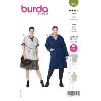 Tipar palton cu umerii cazuti si vesta cu gluga 6097