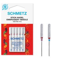 Set combinat 5 ace broderie Schmetz, finete ac 75-90, pentru masina de brodat, sistem ac 130/705 H