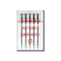 5 ace pentru cusut broderie Organ Embroidery simple, titanium si anti-glue, cu finete acului intre 75-90