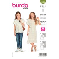 Tipar rochie&bluza , in 2 variante, multi-masura 104-146, Burda Style 9244