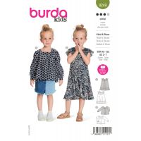 Tipar rochie&bluza , in 2 variante, multi-masura 92-122, Burda Style 9249