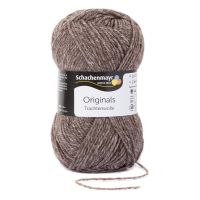Fir de lana, aspect rustic si traditional pentru tricotat si crosetat, grosime fir nr 4 Mediu, 185 m, 100 g, Trachtenwolle Holz 00012