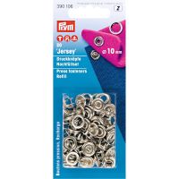 Capse metalice JERSEY rezerve, 10 mm, pentru tricot, finisaj argintiu, Prym, 390106