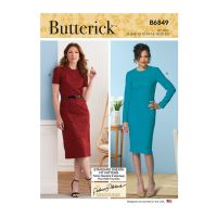 Tipar rochie cu rever detasabil si pense in talie B 6849