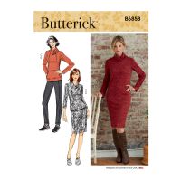 Tipar pantaloni, fusta si bluza / rochie cu guler petrecut B6858