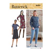 Tipar rochie, bluza, fusta si pantaloni, incretite B6859