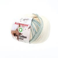 Fir textil organic Austermann, Bio Cotton Color 101 pentru tricotat si crosetat, 100% bumbac organic, Nisip, 180 m