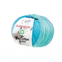 Fir textil organic Austermann, Bio Cotton Color 103 pentru tricotat si crosetat, 100% bumbac organic, Albastru, 180 m