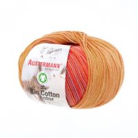 Fir textil organic Austermann, Bio Cotton Color 106 pentru tricotat si crosetat, 100% bumbac organic, Papaya, 180 m