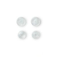 capse din plastic, rotunde, 30 de bucati, diametru 12.4 mm, transparente lucioase Prym