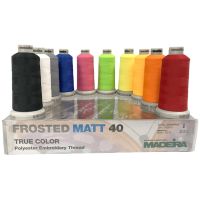 Set ata de brodat Madeira, Frosteed Matt, 10 culori, 100% poliester, 1000m/ papiota