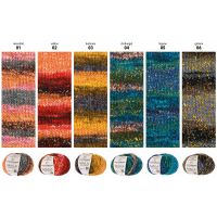 Fir cu lana 65% si acrilic 35%, multicolor 90 m, 50 g Maila Multicolor Austermann paletar culori
