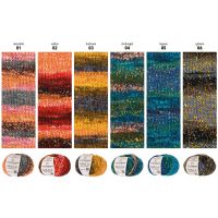 Fir cu lana 65% si acrilic 35%, multicolor 90 m, 50 g Maila Multicolor Austermann paletar culori