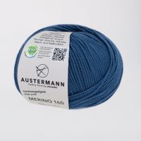 Fir lana 100% Merino, Austermann, Merino 160 Exp. 223 fir pentru tricotat si crosetat, Jeans, 160 m