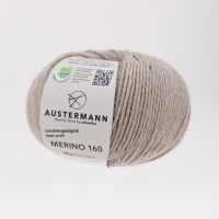 Fir lana 100% Merino, Austermann, Merino 160 Exp. 237 fir pentru tricotat si crosetat, Bej, 160 m