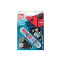 Set capse metalice, anorak pentru textile, de 20 mm, culoare negru mat, cu aplicator, 6 buc, Prym