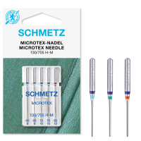 Set 5 ace pentru Microfibra Schmetz Microtex, finete ac 60-80, pentru masina de cusut, sistem ac 130/705 H