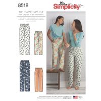 Tipar pantaloni pijama S8518