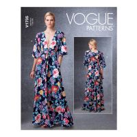  Tipar rochie cu deschidere adanca  V1735