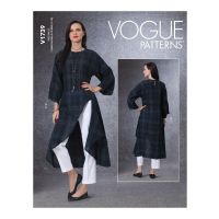 Tipar rochie asimetrica si pantaloni pe diferite latimi V1739