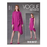 Tipar rochie si palton asimetrice V 1773