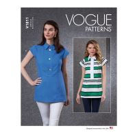 Tipar bluze cu maneci raglan si guler cu rever clasic V1811