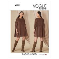 Tipar rochie evazata si incretita la spate V1821