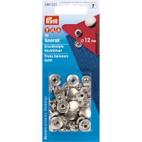 Capse metalice ANORAK diametru 12 mm finisaj argintiu Prym