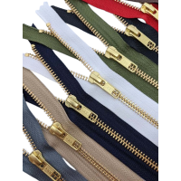 Fermoar metalic clasic YKK Gold Jean, spira metalica #5, nedetasabil, utilizat la blugi, snururi, pantaloni si buzunare